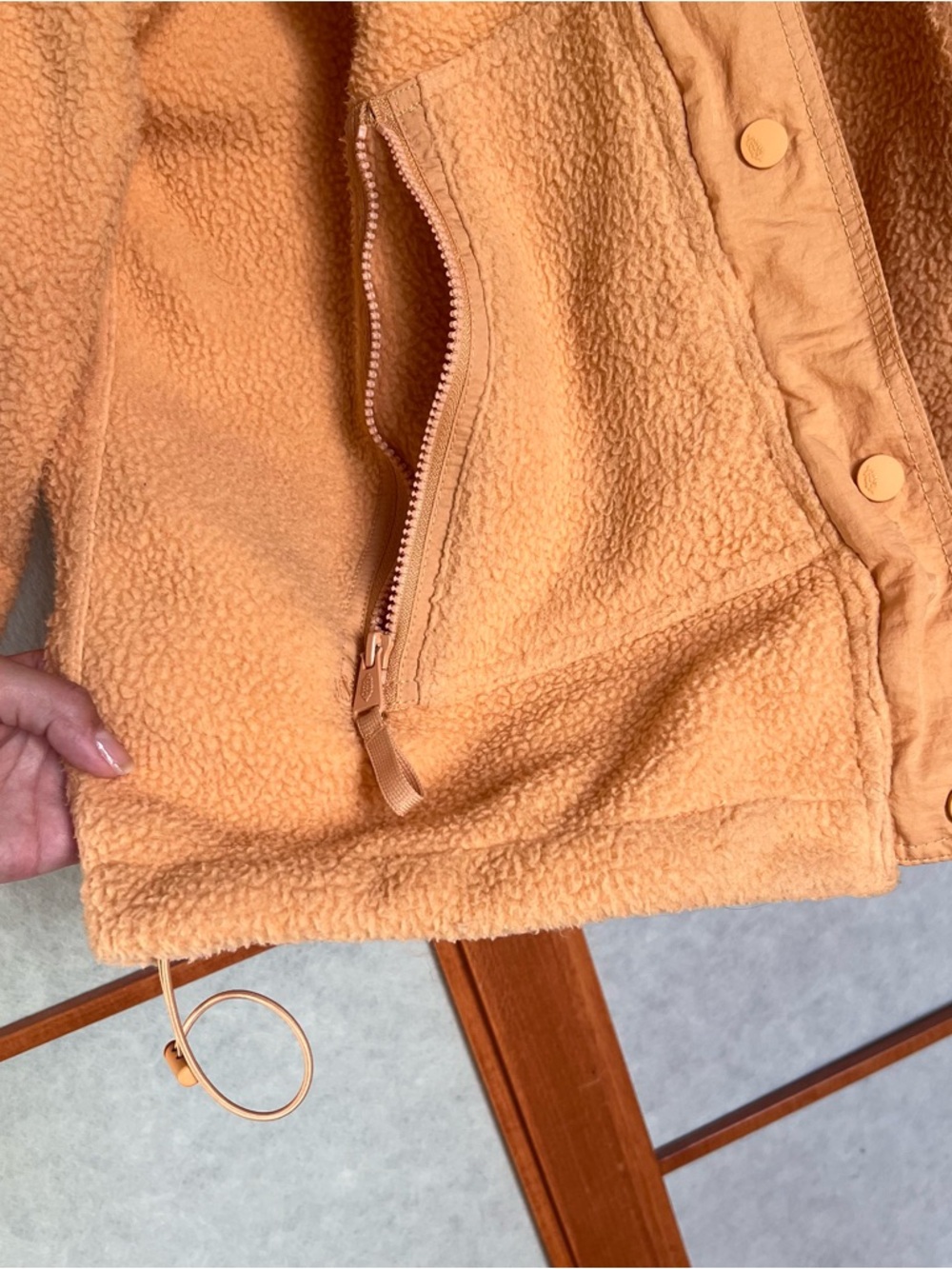 Free People Movement Hit The Trails Light Orange Fleece Oversized Jacket - Picture 5 of 11